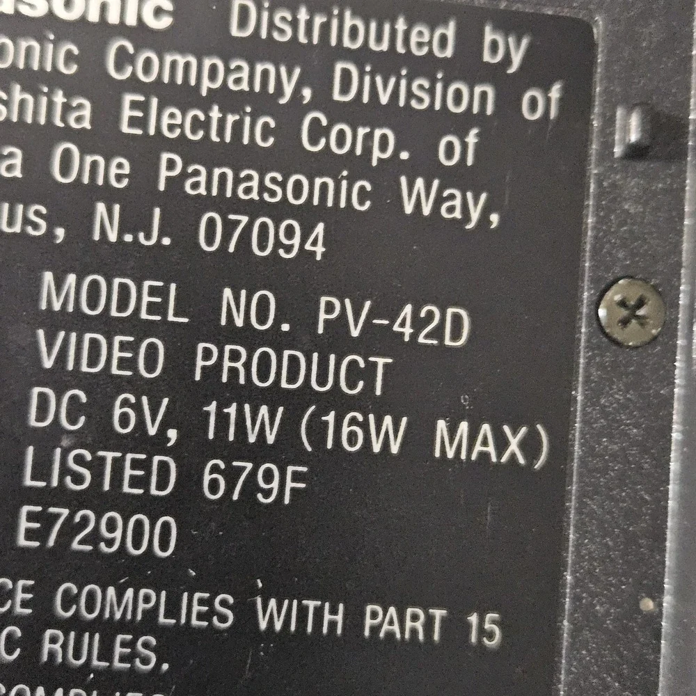 Panasonic Palmcorder‎ PV42D Not Tested  VHS-C X-20 Digital Zoom